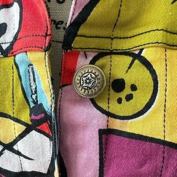 Vintage 90s mirror image surrealist multi colored patterned button up jacket - Picture 8 of 11